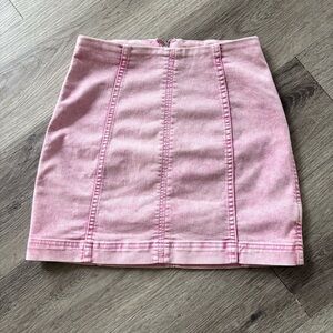 Free people pink Jean mini skirt